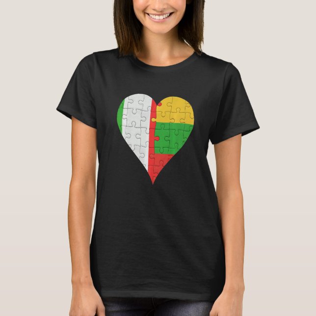 Litauisches Flaggenherz T-Shirt (Vorderseite)