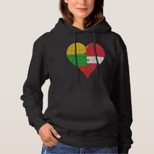 Litauisches Latein Flag Herz Hoodie