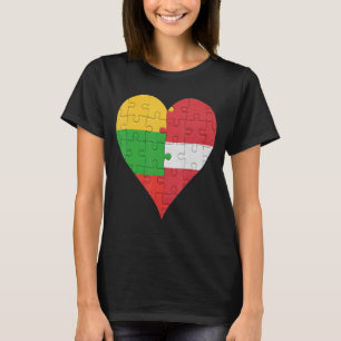 Litauisches Latein Flag Herz T-Shirt