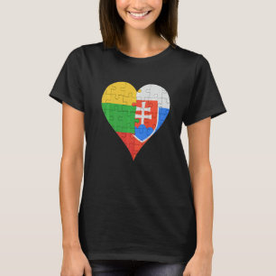 Litauisches slowakisches Flaggenherz T-Shirt