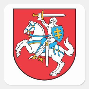 Litauisches Vytis-Sticker-Set Quadratischer Aufkleber