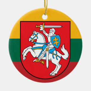 Litauisches Vytis Weihnachtsbaum Keramik Ornament