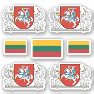 Litauisches Wappen und Flagge Aufkleber