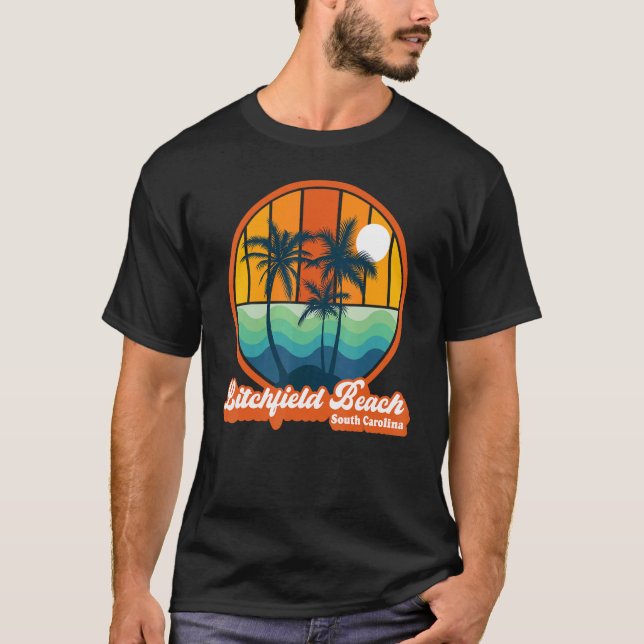 Litchfield Beach South Carolina Summer 90s Beach S T-Shirt (Vorderseite)
