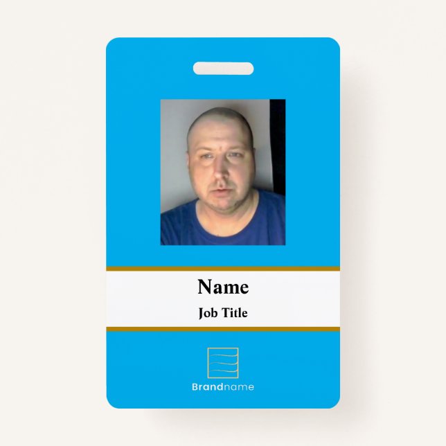 Lite Blue Employee ID Badge Ausweis (Vorderseite)