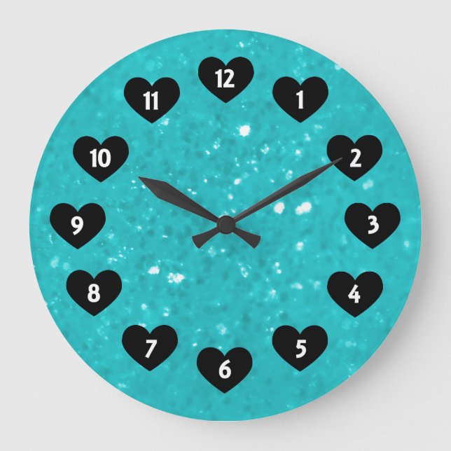 Lite Blue Glimmer mit der Uhr der Herzwand (Vorderseite)