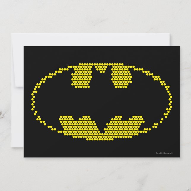 Lite-Brite Bat Emblem Einladung (Vorderseite)