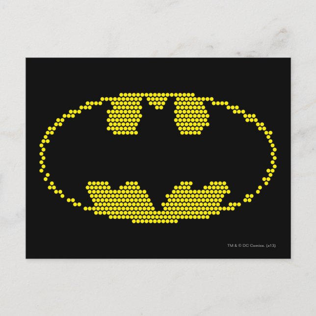 Lite-Brite Bat Emblem Postkarte (Vorderseite)