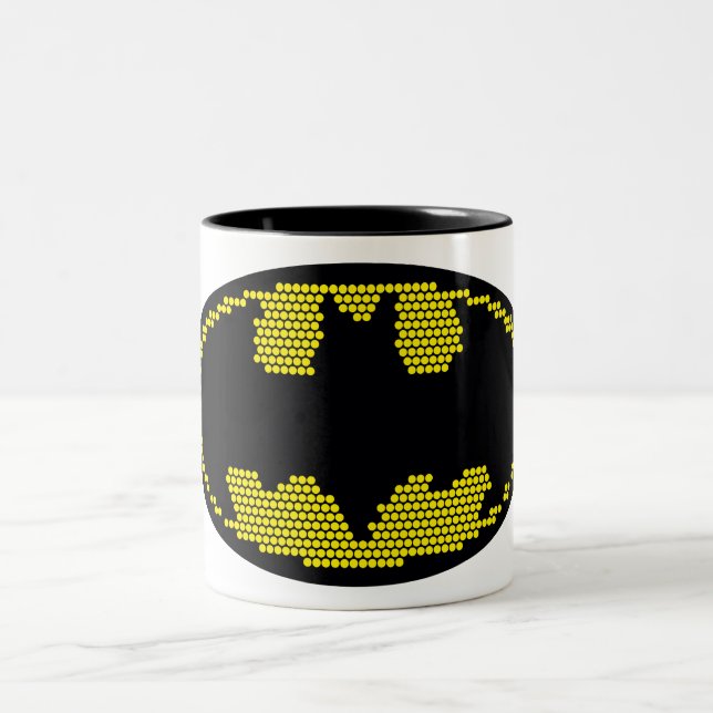 Lite-Brite Bat Emblem Zweifarbige Tasse (Mittel)