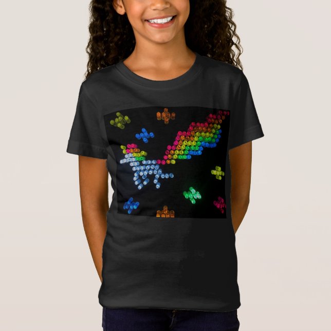 Lite Brite Unicorn und Rainbow Nostalgia der 1980e T-Shirt (Vorderseite)