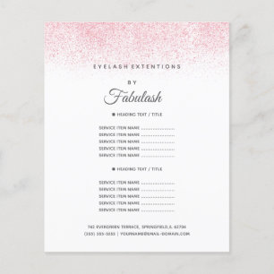 Lite Pink Glitzer Beauty Salon Flyer