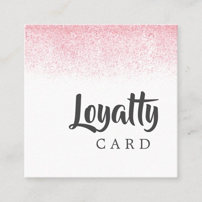Lite Pink Glitzer Beauty Salon Treuekarte (Vorderseite)