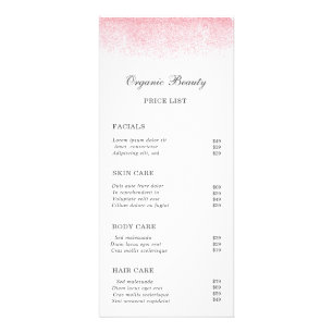 Lite Pink Glitzer Beauty Salon Werbekarte