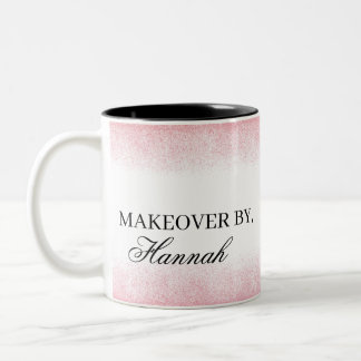 Lite Pink Glitzer Beauty Salon Zweifarbige Tasse