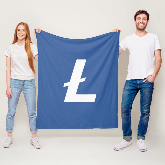 Litecoin CryptoCurrency LTC Logo Blue Einfach Fleecedecke (Beispiel)