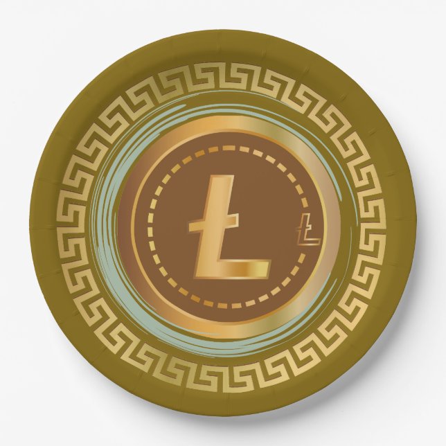 Litecoin-Grieche Pappteller (Vorderseite)