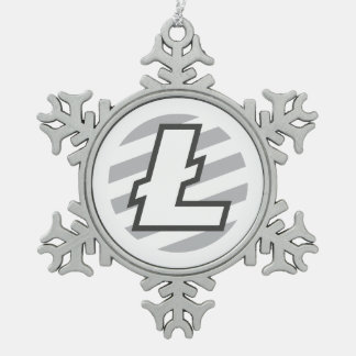 Litecoin Logo-Symbol-Schlüsselweihnachtsverzierung Schneeflocken Zinn-Ornament