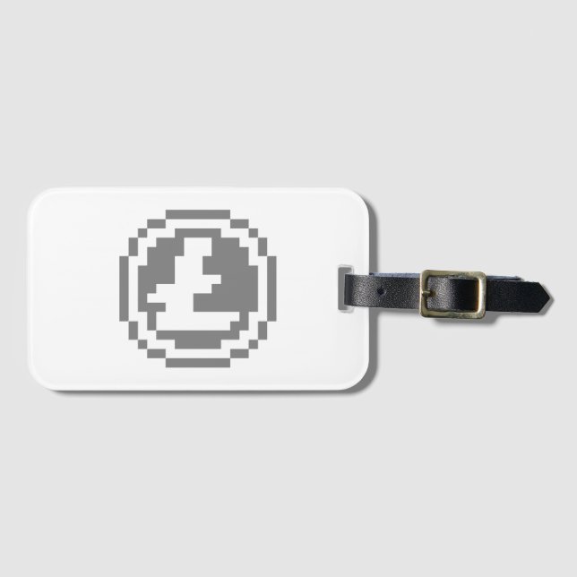 Litecoin LTC 8-Bit-Logo | Gepäckanhänger (Vorderseite (Horizontal))