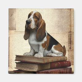 Literarische Basset Hound Magnet