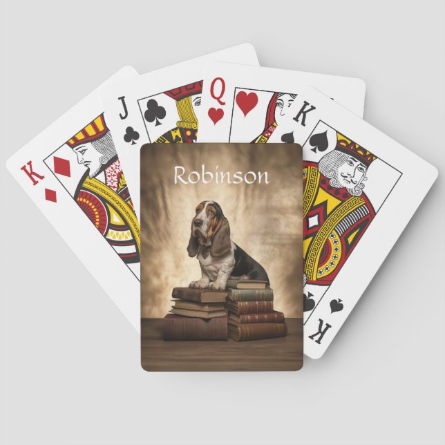 Literarische Basset Hound Spielkarten (Rückseite)