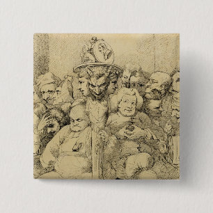 Literarische Charaktere zusammengebaut um das Button