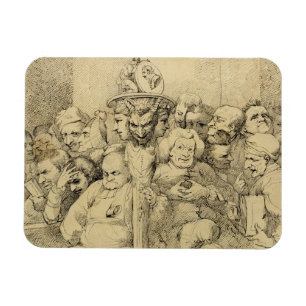 Literarische Charaktere zusammengebaut um das Magnet