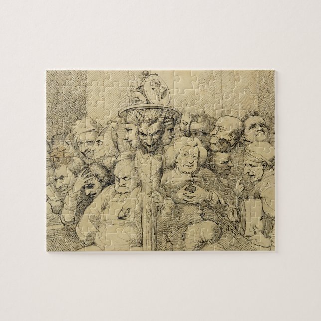 Literarische Charaktere zusammengebaut um das Puzzle (Horizontal)