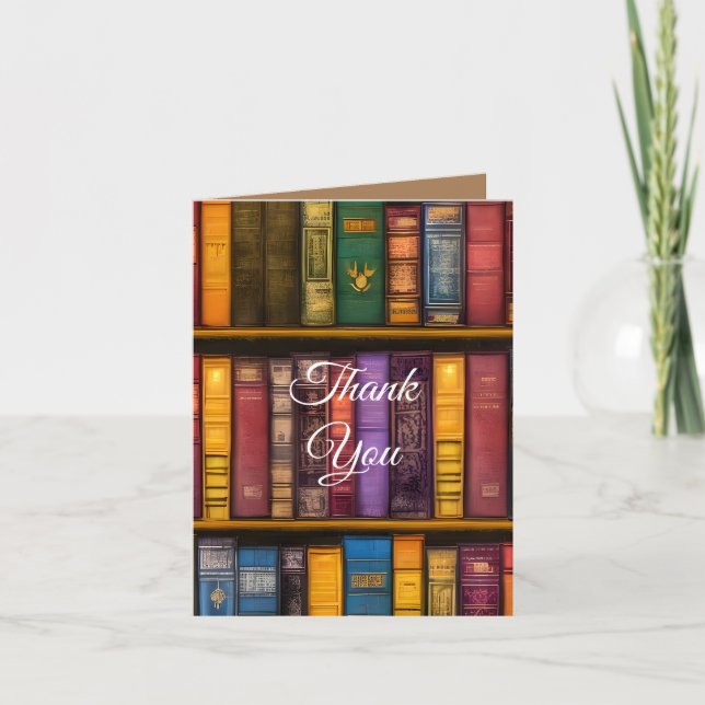 Literarische Schätze - Klassische Alte Bücher Dankeskarte (Vorderseite)