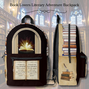 Literarischer Abenteuer-Rucksack für Bücherliebhab Bedruckter Rucksack