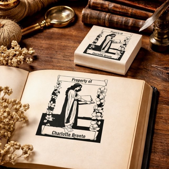 Literarischer Exlibris-Stempel Gummistempel (Von Creator hochgeladen)