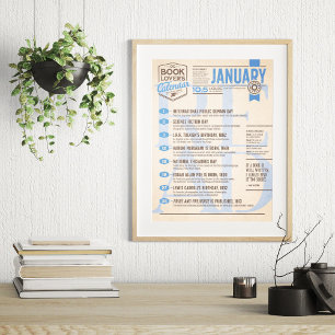Literarischer Kalender Januar Poster