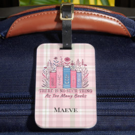 Literary Blooms Book Stack Soft Plaid  Gepäckanhänger