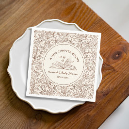 Literary Book Baby Shower A New Chapter Begins Serviette