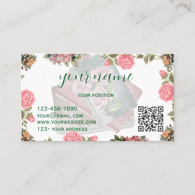 Literary Folded Business Card Design Visitenkarte (Vorderseite)