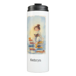 Literary Girl Book Personalized Thermal Tumbler Thermosbecher