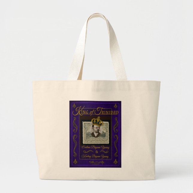 Literary Merch Tote Bag 'König von Trinidad' Jumbo Stoffbeutel (Vorne)