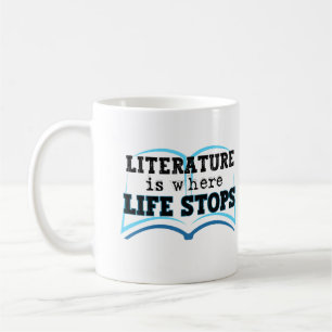 Literatur ist der Ort, an dem Lebenssperren Kaffeetasse