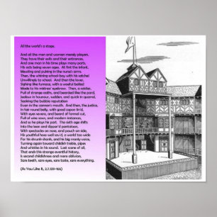 Literatur, Shakespeare, Die ganze Welt ist eine Bü Poster