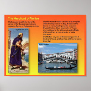 Literatur, Shakespeare, Kaufmann von Venedig Poster