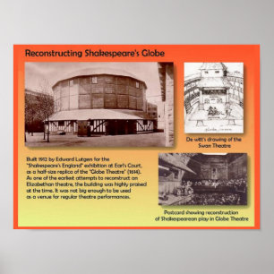 Literatur, Shakespeare, New Globe Theater Poster