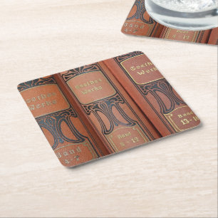 Literatur-Untersetzer Rechteckiger Pappuntersetzer