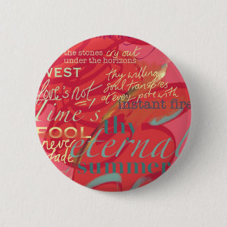 Literatur zitiert Liebe-Poesieshakespeare-Rosa Button