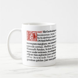 Litgeek-Tasse "Hwaet altes Englisch" Beowulf. Tasse