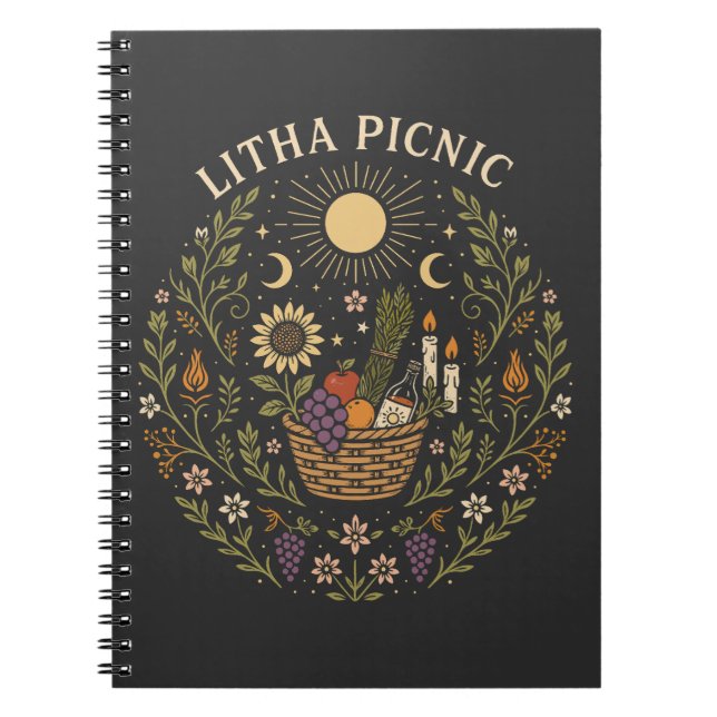 Litha Picnic Summer Solstice Celestial Art Notizblock (Vorderseite)