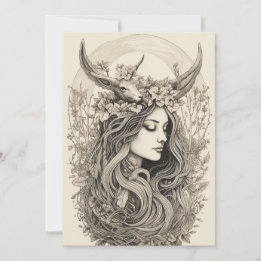 Litha Radiation - Nordic Retro Pagan Holiday Card Feiertagskarte