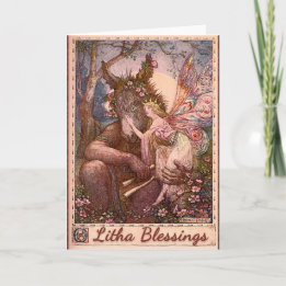 Litha Sommer-Sonnenwende BlessingsPagan Gruß-Karte Karte