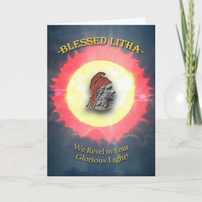 Litha, Sommersonne, Sonnengott im Himmel Karte (Vorderseite)