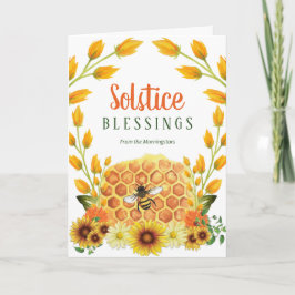 Litha Summer Solstice Floral Honey Bee Sonnenblume Karte