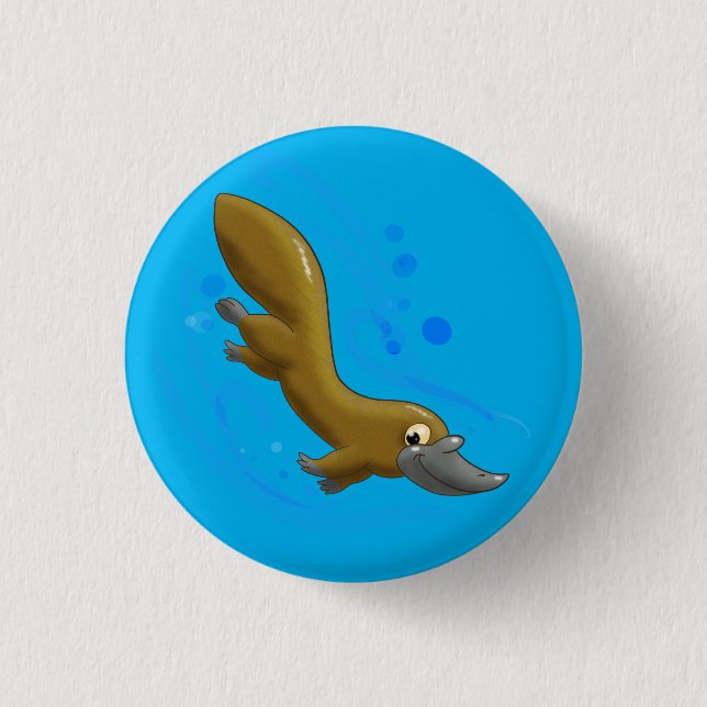 Lithe Little Cartoon Platypus Button (Vorderseite)