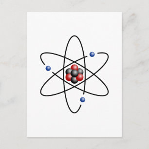 Lithium-Atom-chemisches Element Li Atomnummer 3 Postkarte